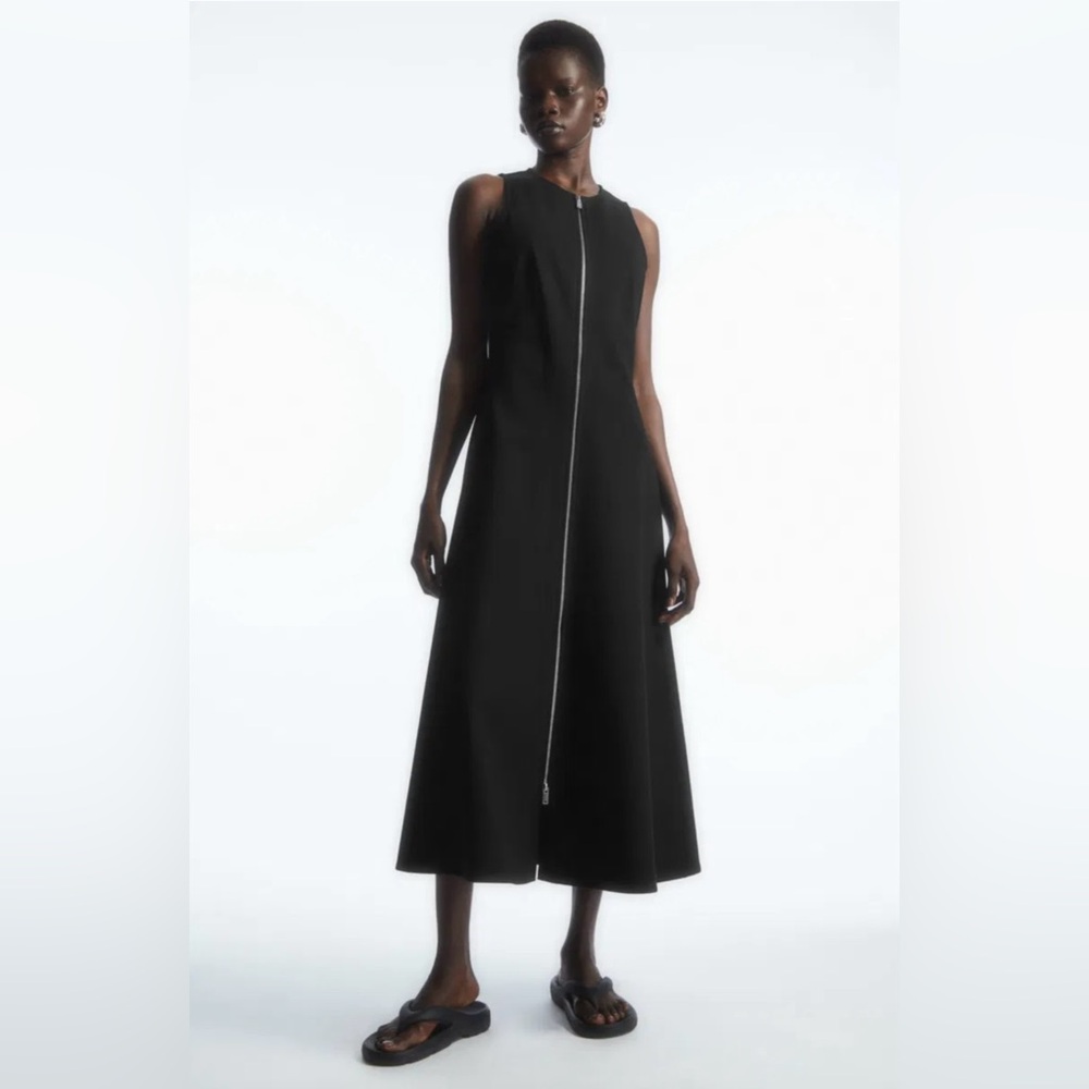 COS Flared Zip Up Midi Dress
